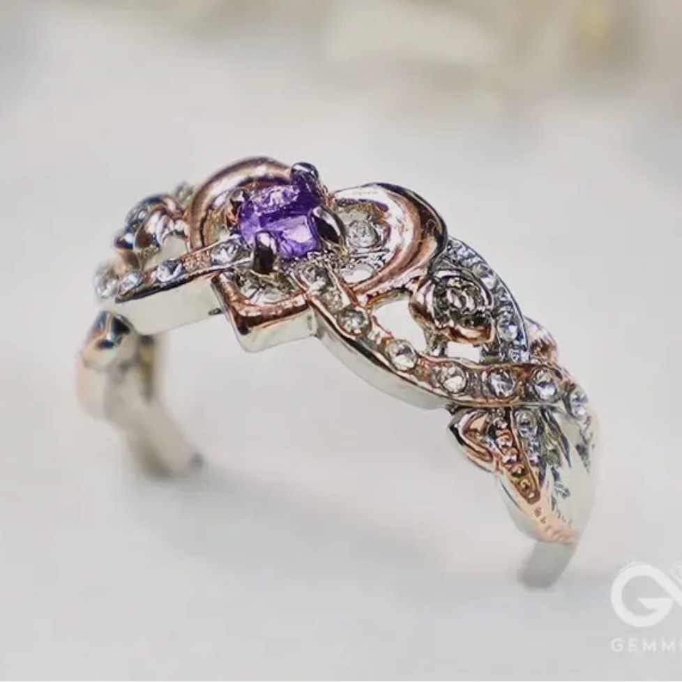 February Amethyst Birthstone Ring